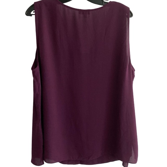 Laura | Semi-sheer Plum Sleeveless Top - Picture 8 of 10